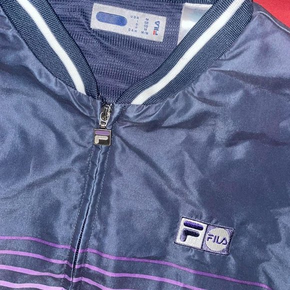Vintage FILA Colorblock Varsity Style Zip Jacket Medium - Picture 3 of 4